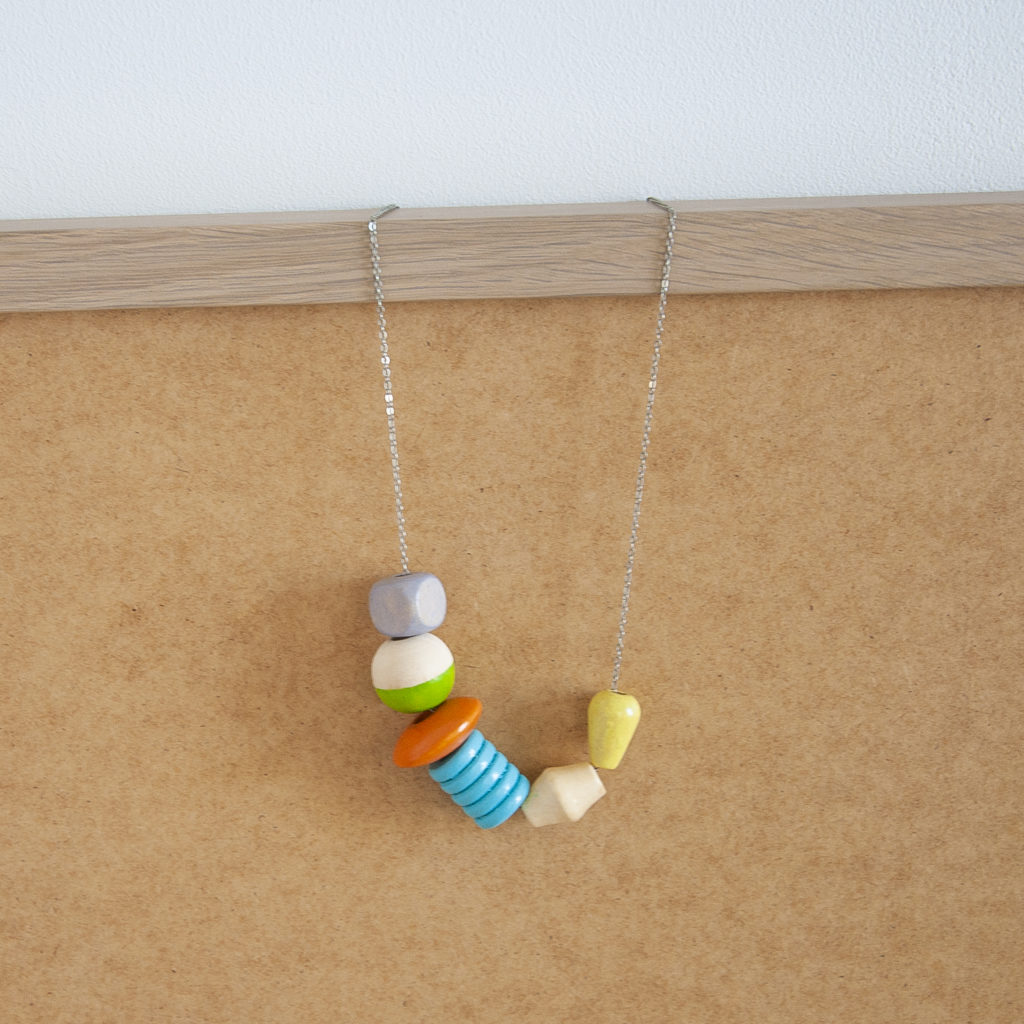 Korte houten ketting multicolor Studio Sips