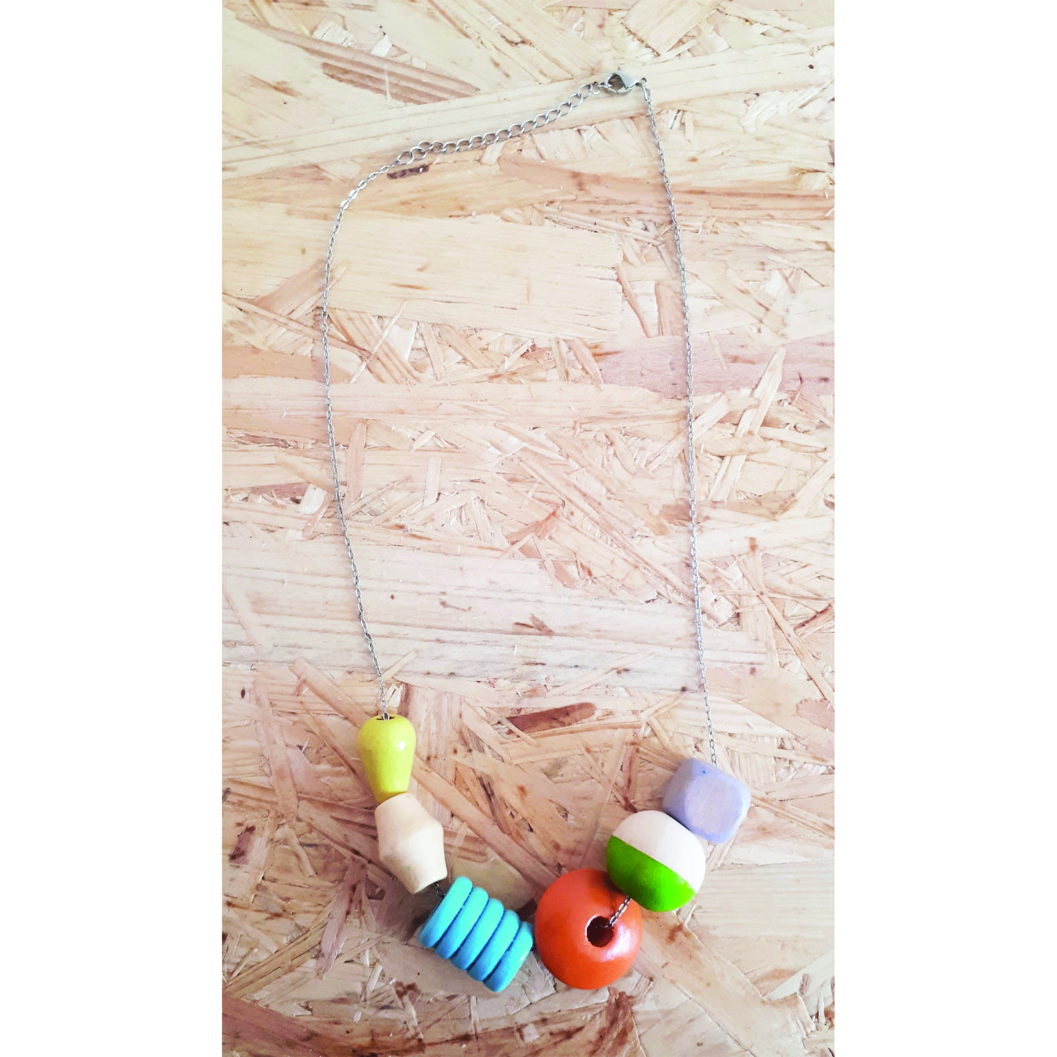 Korte houten ketting multicolor Studio Sips